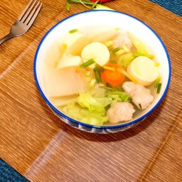 แกงจืดเต้าหู้หมูสับ+ข้าวไข่เจียว