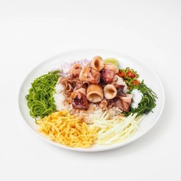 ข้าวราดหมึกผัดกะปิ