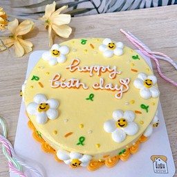 เค้กวันเกิด-ลายดอกเดซี่สีเหลือง