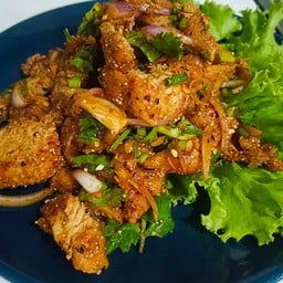 ข้าวลาบไก่กรอบ