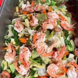 ผัดผักรวมกุ้ง