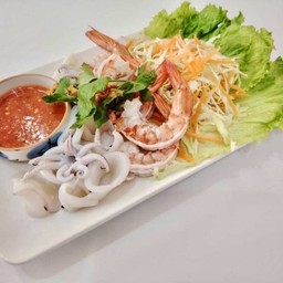 ลวกจิ้มทะเล กุ้ง+ทมึก+กระพรุน