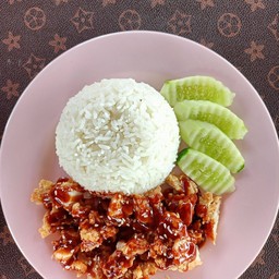 ข้าวไก่ทอดซอสเกาหลี