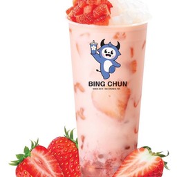 ชานมมะลิสตอเบอร์รี่วุ้นมะพร้าว L