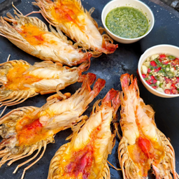 กุ้งแม่น้ำยักษ์เผา  5 แถม 1ตัว