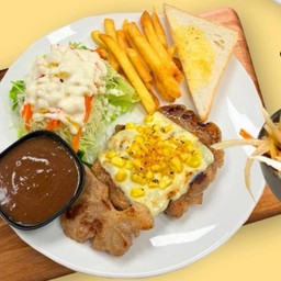 Dl สเต็กหมูชีสข้าวโพด *กลับบ้าน