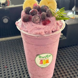 บลูเบอร์รี่+กล้วยปั่นนมสด