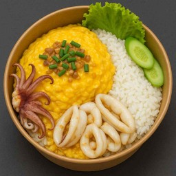 ข้าวไข่ข้นปลาหมึก