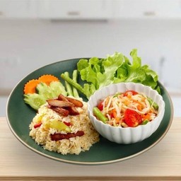 ข้าวผัดหมูเค็ม-ส้มตำ