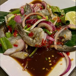 ยำเหลากุ้งสด น้ำปลาร้า