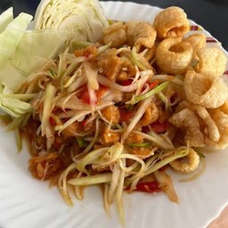 ตำปลาร้าแคปหมู