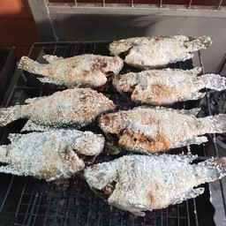 เหมี่ยงปลาเผา+ผักน้ำจิ้+มขนมจีน ชุดเล็ก