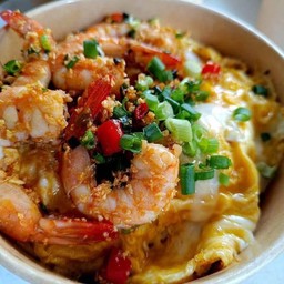 กุ้งคั่วพริกเกลือไข่ขยี้