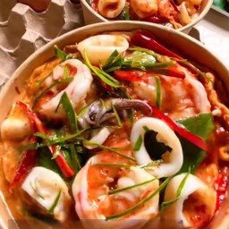 ข้าวไข่ข้นภูเขาไฟ ห่อหมกทะเล