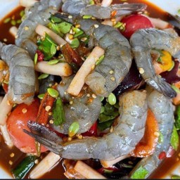 ตำไหลบัวกุ้งสด