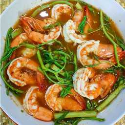 แกงส้มผักกระเฉคกุ้ง