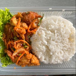 บ้านขายข้าว&น้ำผลไม้ปั่น (กระเพรา,ยำไก่แซ่บ,ห่อหมกไข่ข้น,น้ำผลไม้ปั่น)