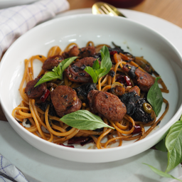 Garlic olive sausage pasta