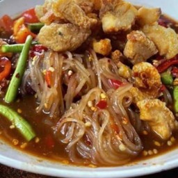 ตำเส้นเล็กแคปหมู