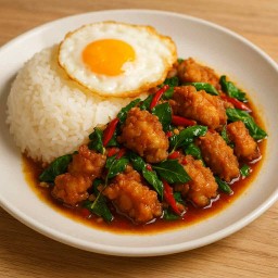 ข้าวกระเพรา ไก่กรอบ