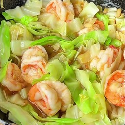 ข้าวราดกระหลำปีกุ้งสด