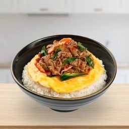 ข้าวกะเพราเนื้อนิวซีแลนด์ไข่นุ่ม