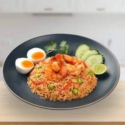 ข้าวผัดน้ำพริกกุ้งสด