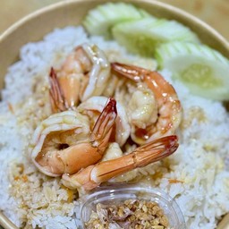 กุ้งผัดเนย ราดข้าว