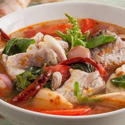 ต้มยำปลากะพงน้ำใส