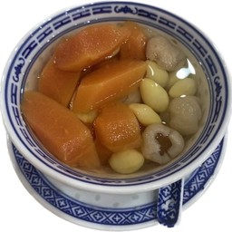 มะละกอต้มแป๊ะก๊วยลำไย木瓜炖白果龙眼Stewed Papaya with Ginkgo Nuts and Longan