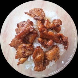 ข้าวหมูทอดกระเทียม