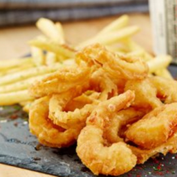 กุ้งชุบแป้งทอด และเฟรนซ์ฟราย
