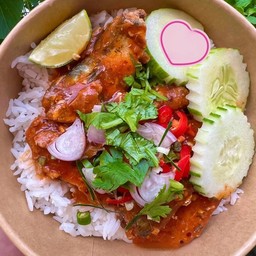 ข้าวราดยำปลากระป๋อง