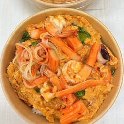 ข้าวไข่ข้นรวม หมึก กุ้ง ปูอัด