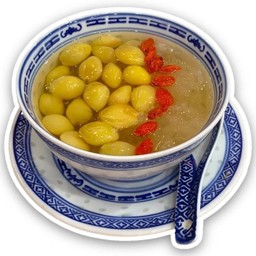 เห็ดหูหนูต้มแปะก๊วยเก๋ากี่ 银耳炖白果枸杞  Snow Fungus with Ginkgo Nuts & Goji Berries
