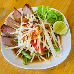 ส้มตำ คอหมูย่าง