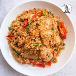 ผัดพริกแกงหน่อไม้คลุกข้าว