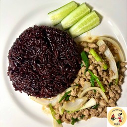 เนื้อสับ ผัดน้ำมันหอย