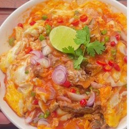 ไข่ข้นปลากระป๋องราดข้าว