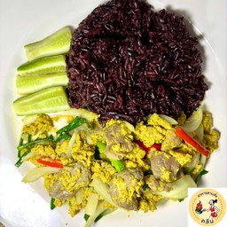 เนื้อชิ้น ผัดผงกะหรี่