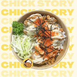 ข้าวไก่กรอบมาโยไข่กุ้ง