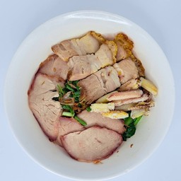 เกาเหลาปู+หมูแดง+หมูกรอบ