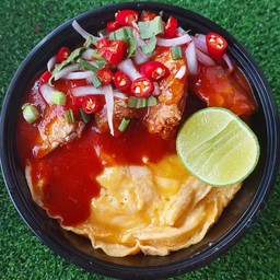 ข้าวไข่ข้นยำปลากระป๋อง