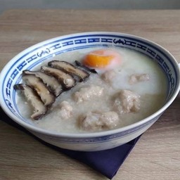 โจ๊กเห็ดหอม หมูเด้ง ไข่ลวก 👍