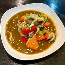 แซ่บสองใจ(กุ้ง+แซลมอนยำปลาร้าวาซาบิ แนะนำค่า)