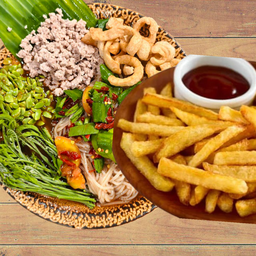 ซื้อ 1 แถม 1 ตำเส้นเล็กปลาร้าขึ้นบก แถม เฟรนช์ฟราย