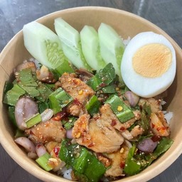 ข้าวหน้าหมูย่างน้ำตก(เพิ่มไข่/ไม่เพิ่มไข่)
