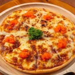 พิซซ่าไข่กุ้งแฮมชีส