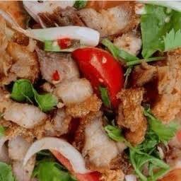 ยำวุ้นเส้นหมูกรอบ