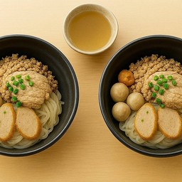 ก๋วยเตี๋ยวลูกชิ้นปลาแห้ง 2 ชาม+น้ำซุป 1 ถุง